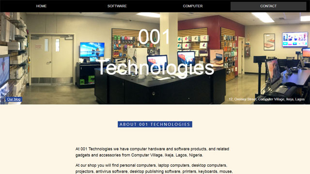 001Technologies mobile friendly website designed and developed by Caseray Solutions Limited