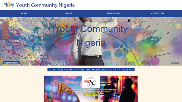 Youth Community Nigeria websited design and development by Caseray Solutions Limited