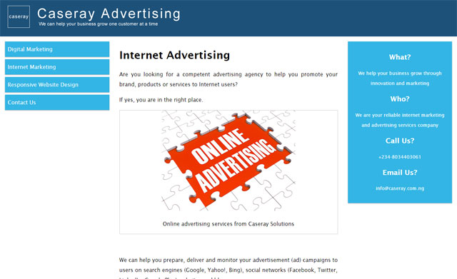 Caseray Advertising website screenshot